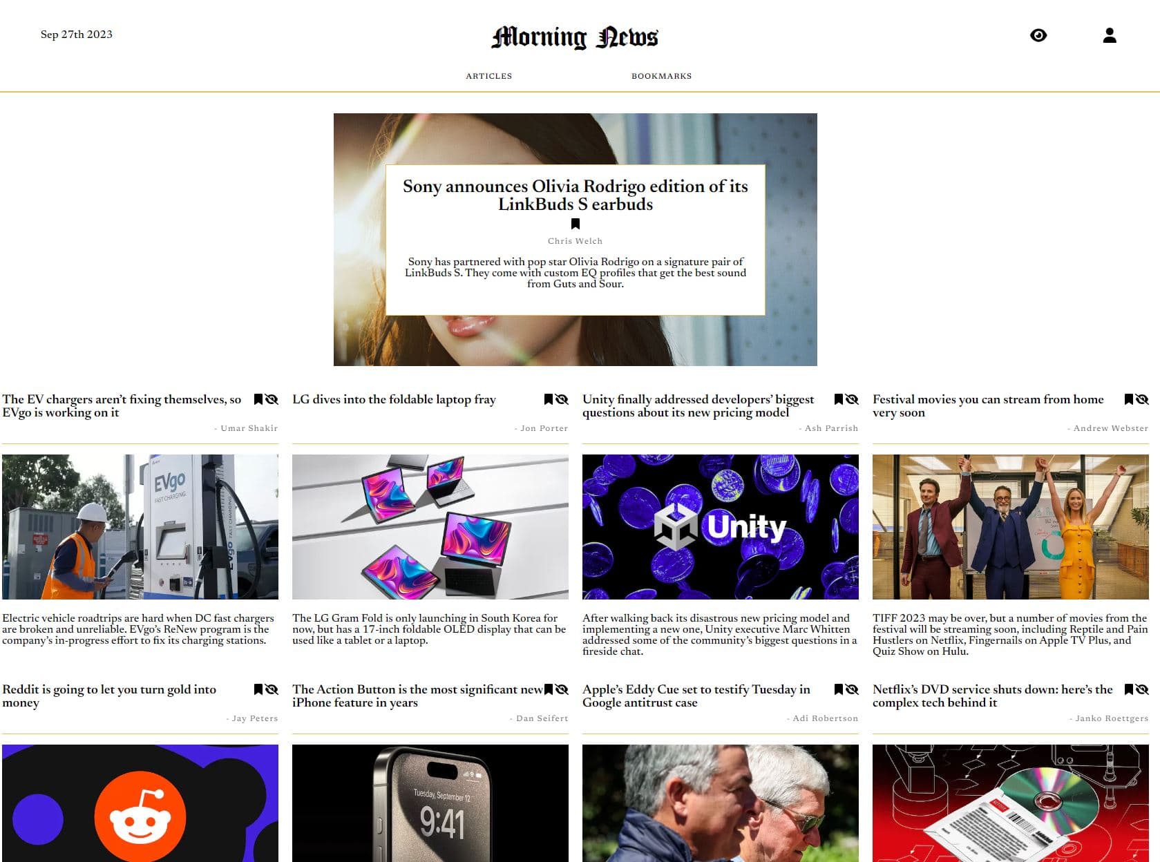 morning news home page